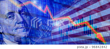 American stock market falling concept 96842842