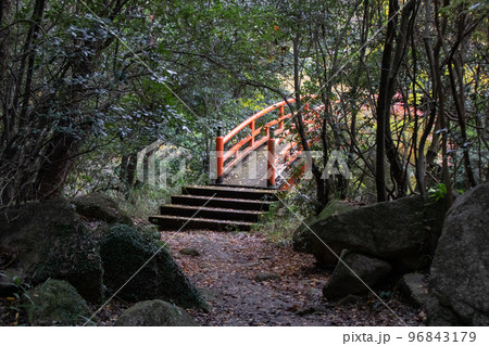 紅葉の神戸・太山寺・奥の院から見た閼伽井橋 96843179