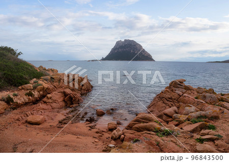 Beach on the Mediterranean Sea. Punta Don Diego, Sardinia, Italy. Background 96843500