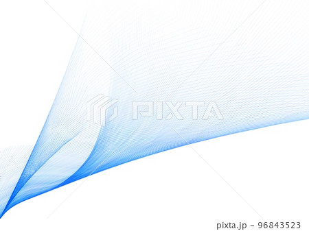 青い線が波打つ抽象的な背景 96843523