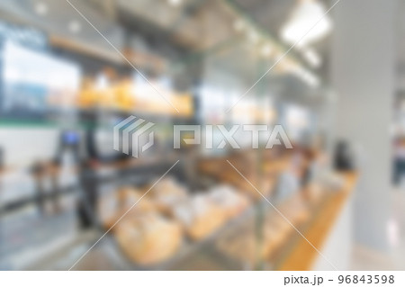 Abstract blur and defocus shopping mall in department store interior for background. Walls of the shop modern vintage loft grey style. Perfect for background. 96843598