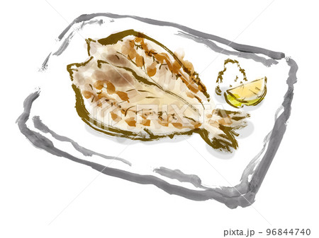 ほっけの手描き和風イラスト素材 96844740