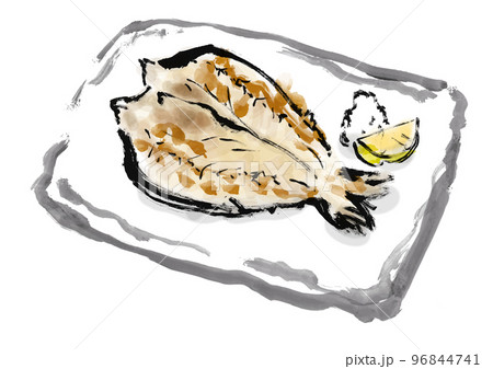 ほっけの手描き和風イラスト素材 96844741