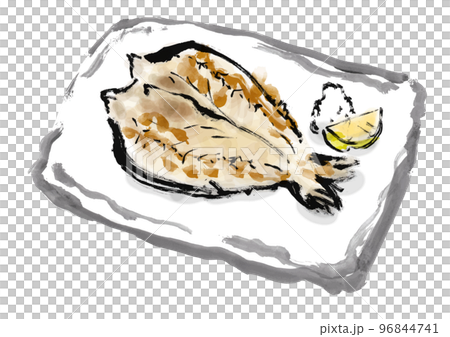 ほっけの手描き和風イラスト素材 96844741