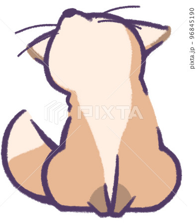 上を見上げるきつねのイラスト素材 [96845190] - PIXTA