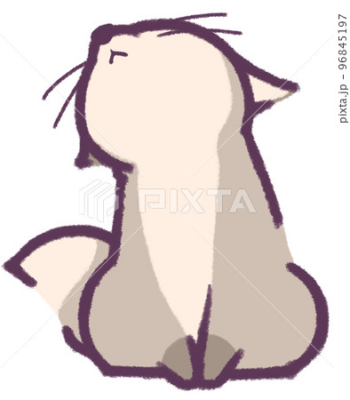 左上を見上げる灰色のきつね 96845197