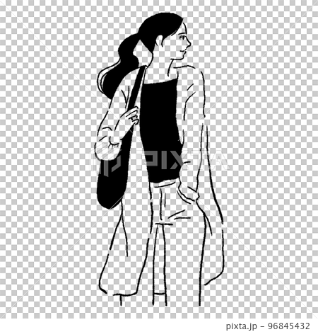 開衫包輪廓女線描 96845432
