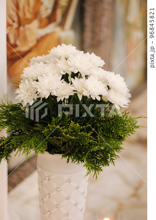Elements of decor for first communion in church Elements of decor for first communion in church 96845821