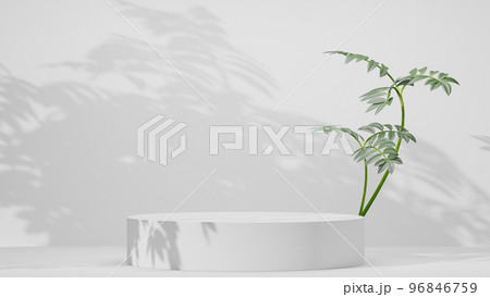 Empty podium Blank product shelf standing backdrop. 96846759