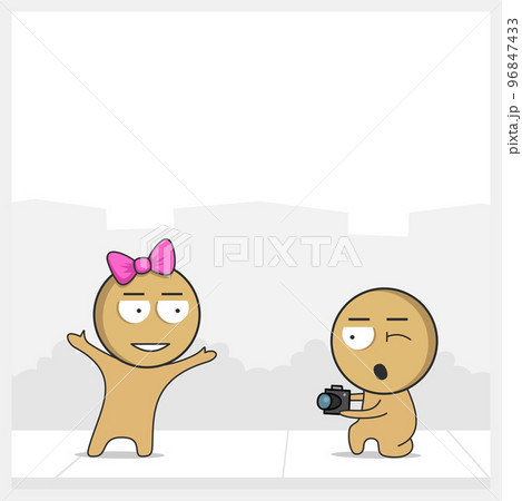 Man taking a picture of a girl Man taking a picture of a girl 96847433