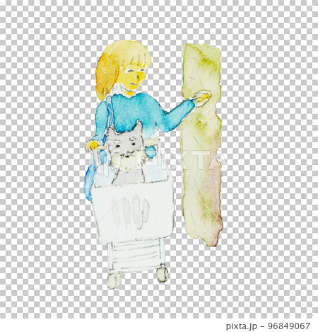水彩の犬と生活シリーズ　カート 96849067