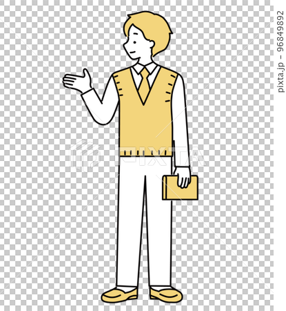 Illustration of a person guiding by hand Illustration of a person guiding by hand 96849892