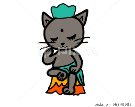 かわいい猫の仏画　弥勒菩薩 96849985