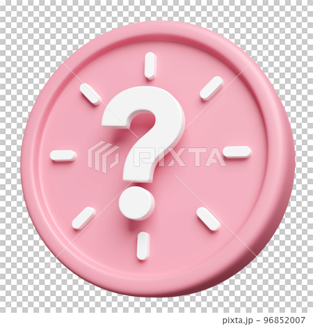 3d cartoon character pink alarm clock wake-up time morning with white question mark symbol isolated. minimal design, meeting time concept, 3d render illustration 3d cartoon character pink alarm clock wake-up time morning with white question mark symbol isolated. minimal design, meeting time concept, 3d render illustration 96852007