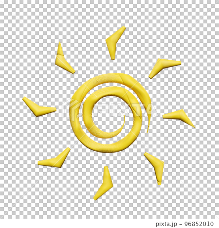 3d plasticine sun isolated. yellow sun cartoon from clay, clay toy icon concept, 3d render illustration 96852010