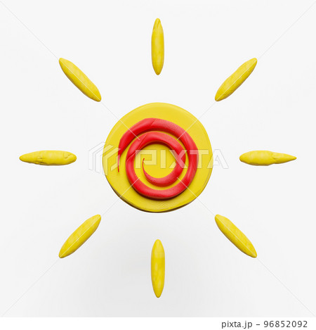 3d plasticine sun isolated on white background. sun cartoon from clay, clay toy icon concept, 3d render illustration, clipping path 3d plasticine sun isolated on white background. sun cartoon from clay, clay toy icon concept, 3d render illustration, clipping path 96852092