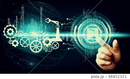 Futuristic industry 4.0 and inventive mechanized engineering concept Futuristic industry 4.0 and inventive mechanized engineering concept 96852321