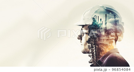 Future factory plant and energy industry devotion concept in creative design Future factory plant and energy industry devotion concept in creative design 96854084