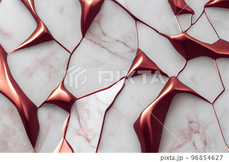 Splendid marble pink gold abstract in digital art AI generated image. 96854627