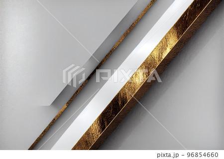 Splendid marble abstract with gold geometric in digital art AI generated image. 96854660