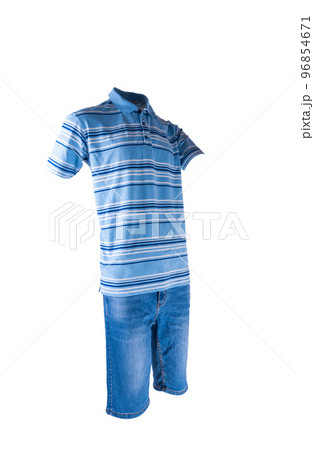 t-shirt with denim shorts isolated 96854671