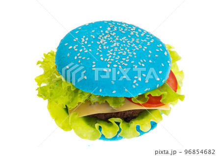 burger with colored bun isolated 96854682
