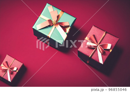 Many gift boxes for merry christmas and new year 2023 spectacular celebration 96855046