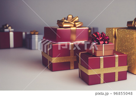 Many gift boxes for merry christmas and new year 2023 spectacular celebration 96855048