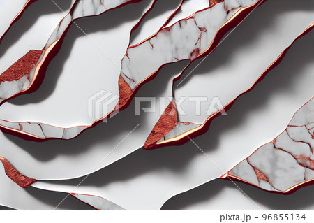 Splendid marble pink gold abstract in digital art AI generated image. 96855134