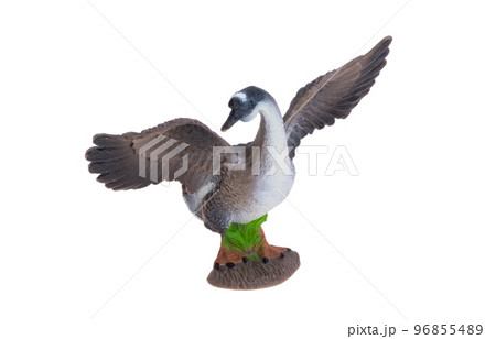 goose figurine isolated goose figurine isolated 96855489