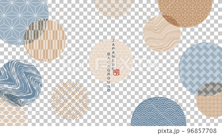 現代日本圖案圓框背景 96857708