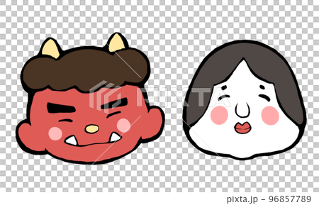 Oni and Otafuku 96857789