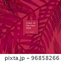 Background from abstract tropical leaves coloured in trendy magenta colour 96858266