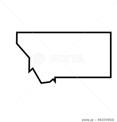 Montana state of United States of America, USA. Simplified thick black outline map. Simple flat vector illustration Montana state of United States of America, USA. Simplified thick black outline map. Simple flat vector illustration 96859908