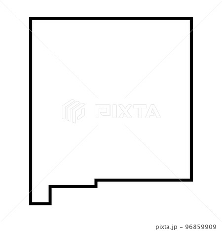 New Mexico state of United States of America, USA. Simplified thick black outline map. Simple flat vector illustration 96859909
