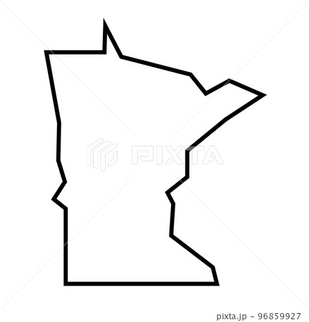 Minnesota state of United States of America, USA. Simplified thick black outline map. Simple flat vector illustration 96859927