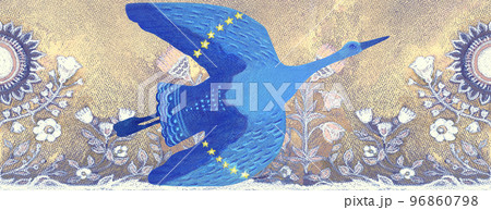 Flying bird. Peace symbol, no war concept. Hand drawn 96860798