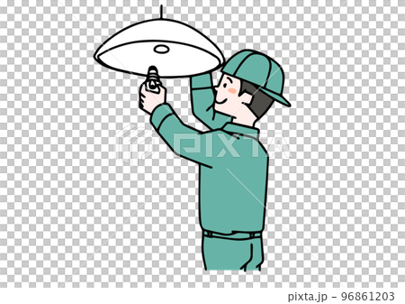 Illustration of replacing a light bulb (color) 96861203