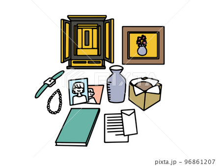 遺品、生前整理遺のイラスト（カラー） 96861207