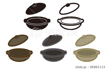 土鍋セット アイコンイラストセット 土鍋セット アイコンイラストセット 96862115