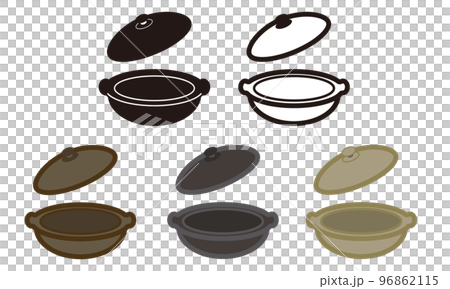 土鍋セット アイコンイラストセット 土鍋セット アイコンイラストセット 96862115