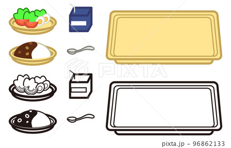 カレーとサラダの給食素材セット 96862133