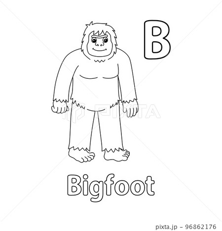 Bigfoot Animal Alphabet ABC Isolated Coloring B 96862176