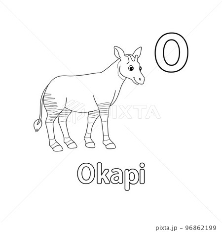 Okapi Animal Alphabet ABC Isolated Coloring Page O Okapi Animal Alphabet ABC Isolated Coloring Page O 96862199
