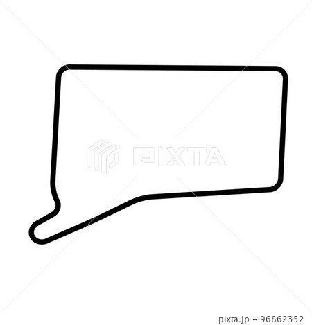 Connecticut state of United States of America, USA. Simplified thick black outline map with rounded corners. Simple flat vector illustration Connecticut state of United States of America, USA. Simplified thick black outline map with rounded corners. Simple flat vector illustration 96862352