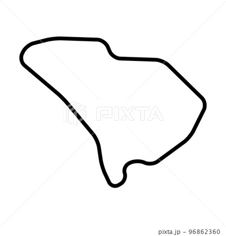 South Carolina state of United States of America, USA. Simplified thick black outline map with rounded corners. Simple flat vector illustration 96862360
