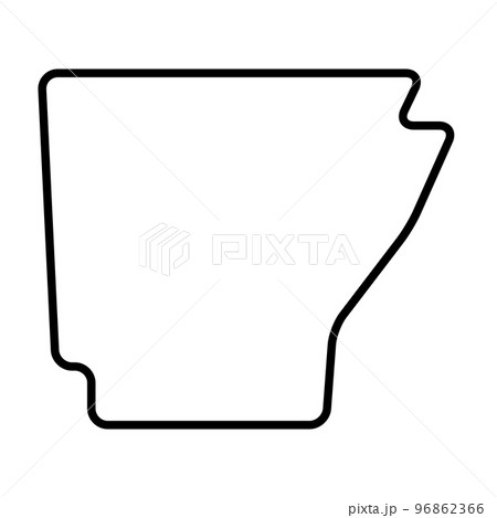 Arkansas state of United States of America, USA. Simplified thick black outline map with rounded corners. Simple flat vector illustration 96862366
