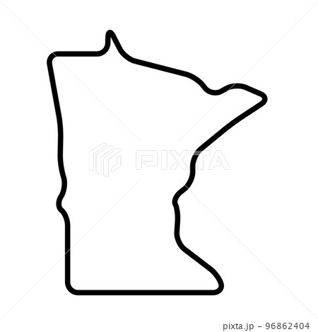 Minnesota state of United States of America, USA. Simplified thick black outline map with rounded corners. Simple flat vector illustration 96862404