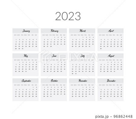 2023 year calendar template. Vector illustration 96862448