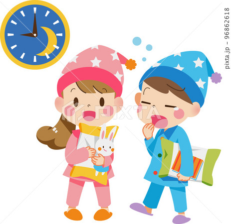 パジャマ姿の子供たち 96862618
